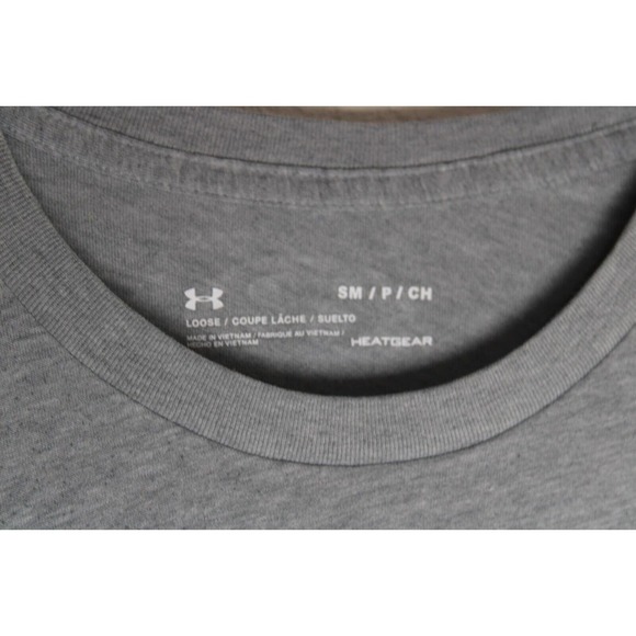 Men's Under Armour Medium Gray/Black Heatgear T-Shirt 100% Polyester - Picture 4 of 10